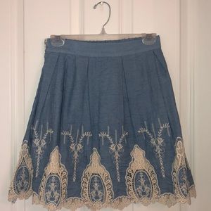 Mini skirt side zipper elastic waist in back